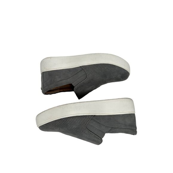 Steve Madden Gray Perforated Suede Slip-On Platform Sneakers Size 6 - Picture 7 of 12